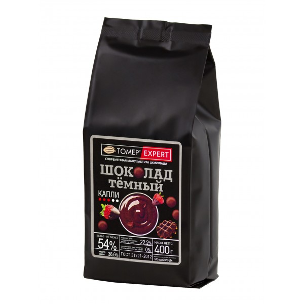 Шоколад Тёмный 54% в каллетах (каплях) - Томер Эксперт 400 гр